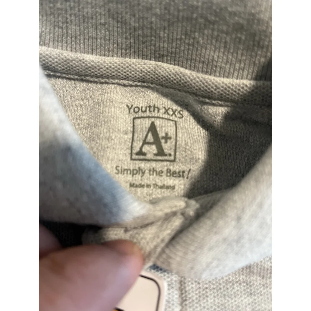A+ Polo Shirt Gray Youth XXS Short Sleeve Pique NWT